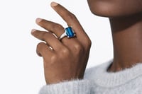 Image 2 of Ink Blue Tourmaline Pixel Cut Ring