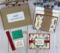 Image 1 of Merry Christmas Card Kit to DIY 6 Retro Style Holiday Greeting Cards