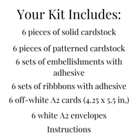 Image 10 of Merry Christmas Card Kit to DIY 6 Retro Style Holiday Greeting Cards