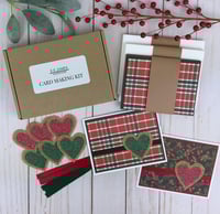 Image 1 of Berries and Plaid Christmas Card Kit for Beginners to DIY 6 Classic Holiday Cards