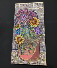 Image 4 of Mixed Media Spring painting of Bunny and Flowers