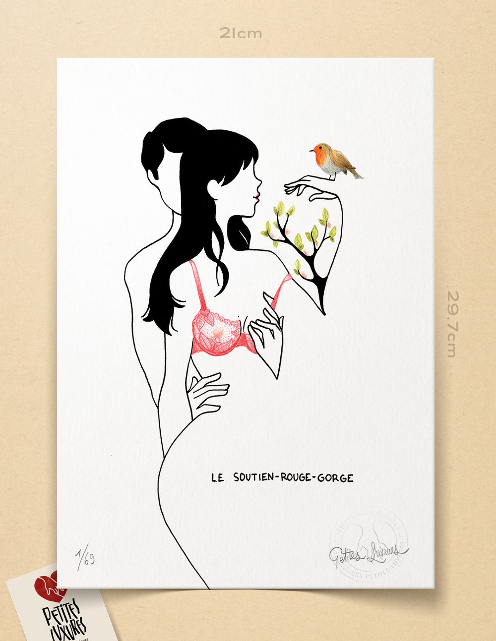 Image of "Soutien-Rouge-Gorge" limited homemade art print