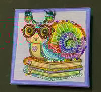 Image 2 of Mixed Media Painting Snail on top of Books