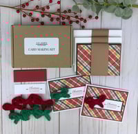 Image 1 of Christmas Bows Card Making Kit for Adults to DIY 6 Holiday Greeting Cards