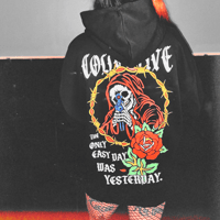 Image 3 of The Only Easy Day Was Yesterday Hoodie - Black