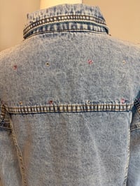 Image 3 of PINK RHINESTONE BLUE JEAN JACKET
