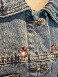 Image 4 of PINK RHINESTONE BLUE JEAN JACKET