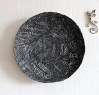 Image 8 of Handmade Textured Black Wall Plate – Sculptural Papier-Mache Wall Art