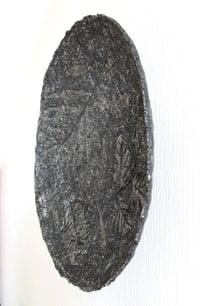 Image 5 of Handmade Textured Black Wall Plate – Sculptural Papier-Mache Wall Art