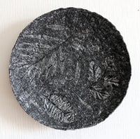 Image 1 of Handmade Textured Black Wall Plate – Sculptural Papier-Mache Wall Art