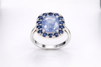 Image 1 of Double Sapphire Halo Ring