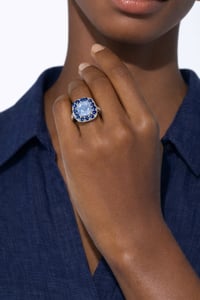 Image 2 of Double Sapphire Halo Ring