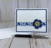 Image 3 of Blue and White Floral Card Kit to DIY 6 Embossed Flower Greeting Cards