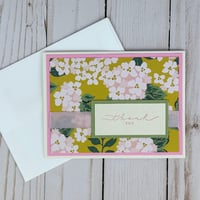 Image 2 of Pink Hydrangea Thank You Card Making Kit for Women to DIY 6 Floral Greeting Cards
