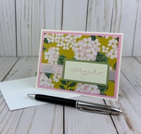 Image 3 of Pink Hydrangea Thank You Card Making Kit for Women to DIY 6 Floral Greeting Cards