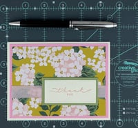 Image 7 of Pink Hydrangea Thank You Card Making Kit for Women to DIY 6 Floral Greeting Cards