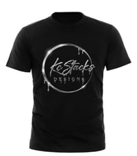 Kc Stacks Designs Blk Tshirt (Platinum Logo)