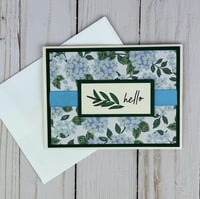 Image 3 of Blue Hydrangea Flower Card Making Kit for Adults to DIY 6 Floral Hello Greeting Cards