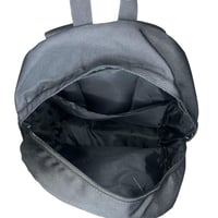 Image 3 of black crossbones patch backpack