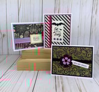 Image 3 of Halloween Card Making Kit for Adults to DIY 6 Assorted Pastel Halloween Cards