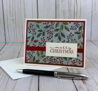 Image 3 of Merry Christmas Card Making Kit for Adults to DIY 6 Winterberries Holiday Cards