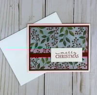 Image 2 of Merry Christmas Card Making Kit for Adults to DIY 6 Winterberries Holiday Cards