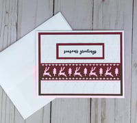 Image 2 of Holiday Card Making Kit for Adults to DIY 6 Embossed Seasons Greetings Reindeer Cards