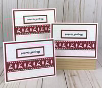 Image 4 of Holiday Card Making Kit for Adults to DIY 6 Embossed Seasons Greetings Reindeer Cards