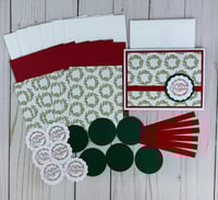 Image 1 of Merry Christmas Card Making Kit for Adults to DIY 6 Wreath Holiday Cards