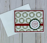 Image 2 of Merry Christmas Card Making Kit for Adults to DIY 6 Wreath Holiday Cards