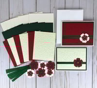 Image 1 of Floral Christmas Card Making Kit for Adults to DIY 6 Embossed Flower Holiday Cards