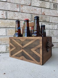 Image 3 of Rustic Laser Cut Beer Caddy – Handcrafted Wooden Drink Carrier with Bottle Opener