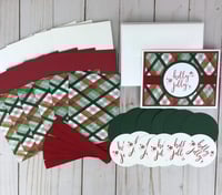 Image 1 of Christmas Card Making Kit for Adults to DIY 6 Holly Jolly Holiday Greeting Cards