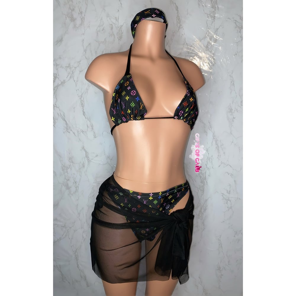 Image of LV BLK string bikini 