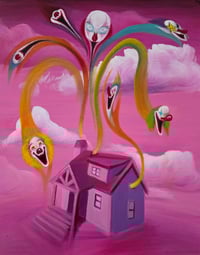 Clown House acrylic painting by Anton-Constantin Anastassov (SIGNED PRINT)