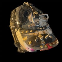Image 2 of Ratty apocalypse patched spiked strapped moto crust hat
