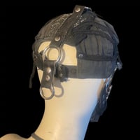 Image 5 of Ratty apocalypse patched spiked strapped moto crust hat