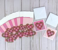 Image 1 of Mini Valentine Card Making Kit to DIY 12 Small Cards with Envelopes
