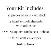 Image 9 of Mini Valentine Card Making Kit to DIY 12 Small Cards with Envelopes