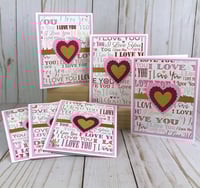 Image 3 of Valentine Card Making Kit for Adults to DIY 6 I Love You Valentine Cards