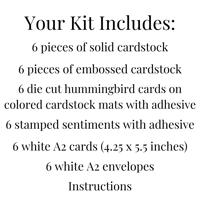 Image 10 of Sympathy Card Making Kit to DIY 6 Hummingbird Greeting Cards