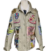 Image 2 of Women's Custom Military Jacket, Y2K Embellished patchwork w/ bohemian signature style 