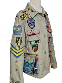 Image 5 of Women's Custom Military Jacket, Y2K Embellished patchwork w/ bohemian signature style 