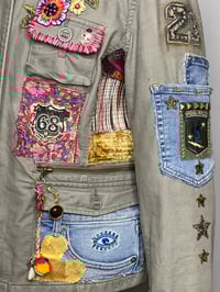 Image 9 of Women's Custom Military Jacket, Y2K Embellished patchwork w/ bohemian signature style 