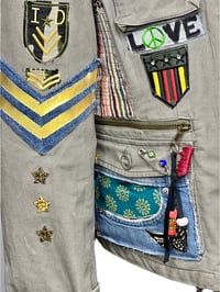 Image 7 of Women's Custom Military Jacket, Y2K Embellished patchwork w/ bohemian signature style 
