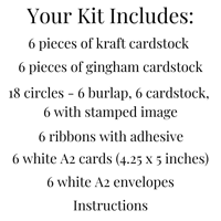 Image 10 of Fall Card Kit to DIY 6 Yellow Gingham Autumn Greeting Cards