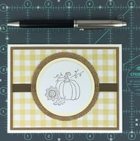 Image 8 of Fall Card Kit to DIY 6 Yellow Gingham Autumn Greeting Cards