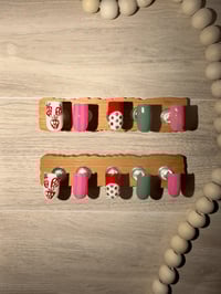 Image 1 of SHORT SQUARE STRAWBERRY SHORTCAKE ACRYLIC NAILS