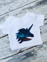 Image 2 of Galaxy Unicorn Baby Top Space Mythical Creature Baby Bodysuit 