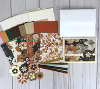 Image 1 of Fall Flowers Card Making Kit for Adults to DIY 6 Autumn Floral Greeting Cards